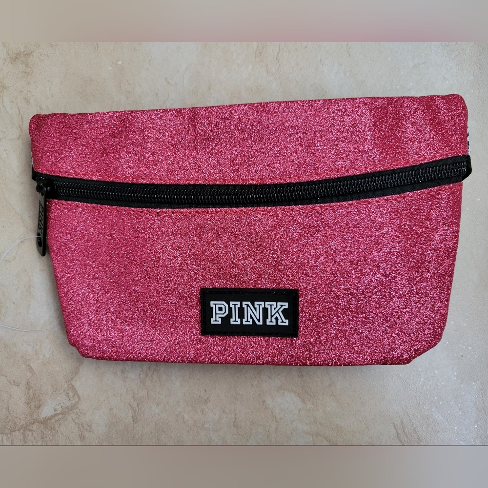 VS Pink Fanny Pack Reddish pink Glitter Belt Bag